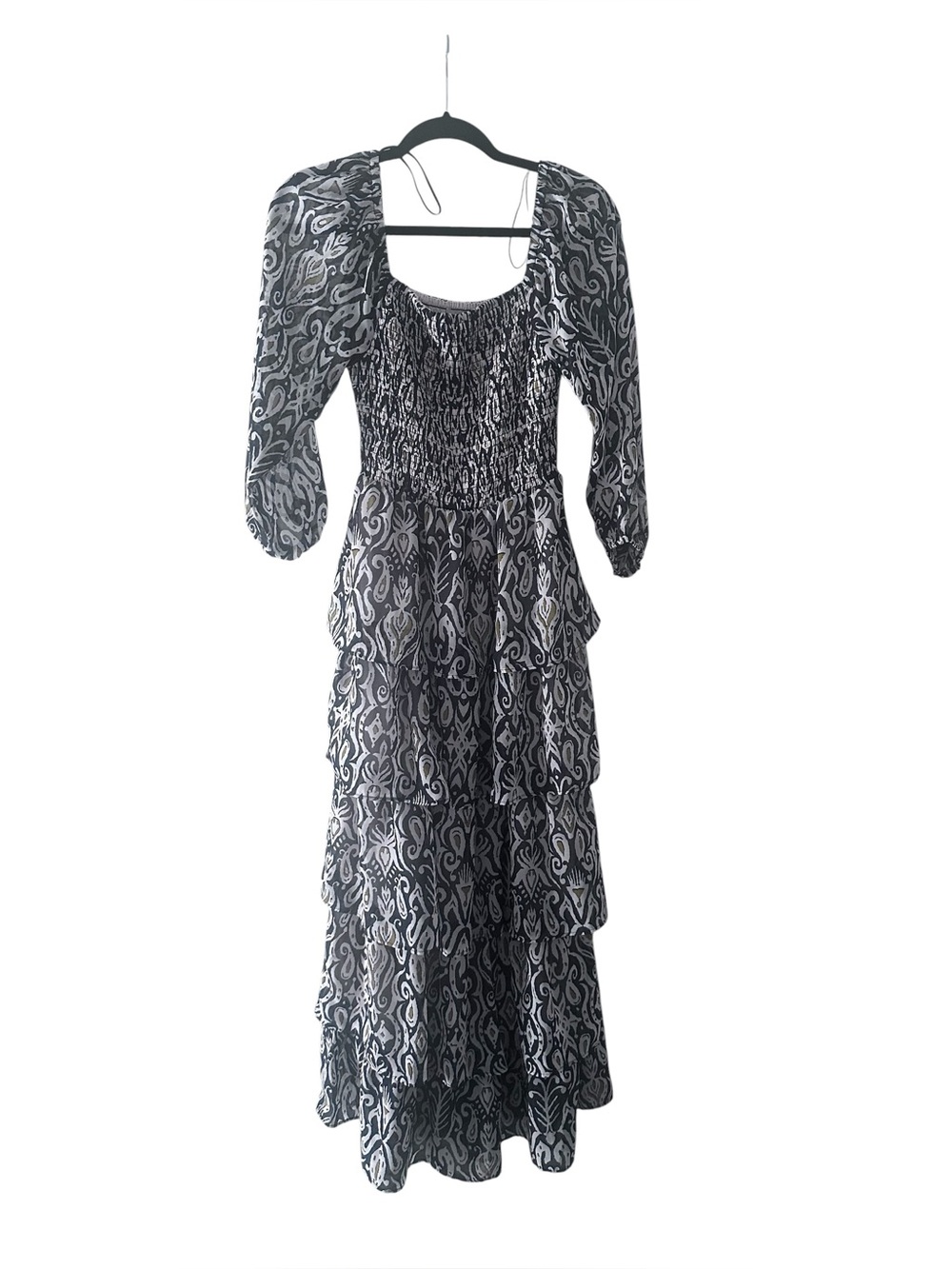 Chelsea 28 Smocked Tiered Maxi Dress in Navy, White, and Olive